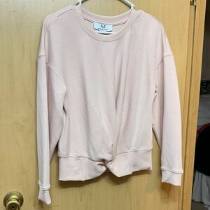 Magaschoni Blush Pink Twist Front Sweatshirt
